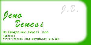 jeno dencsi business card